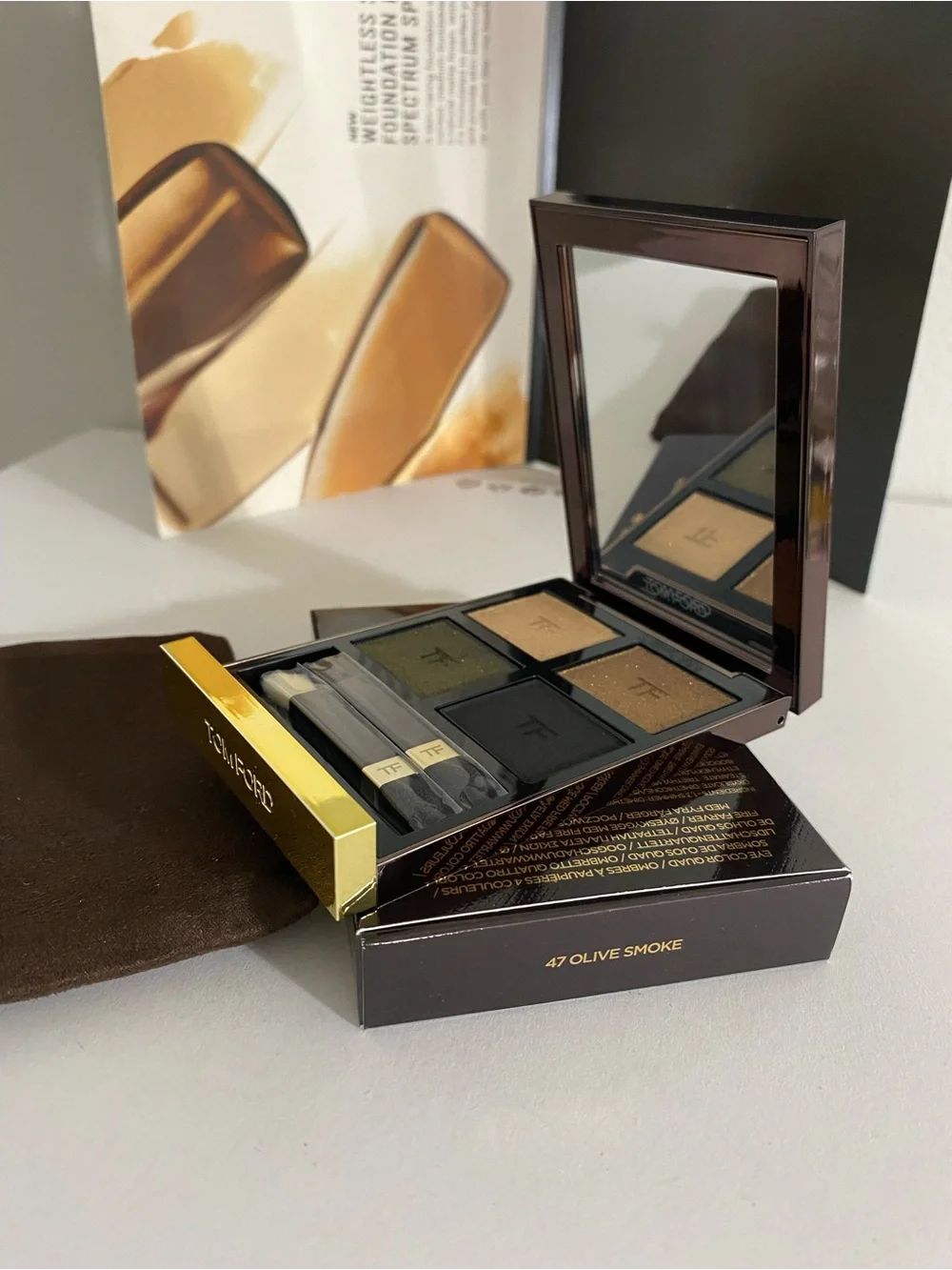 Tom Ford Eye Color Quad Eyeshadow Palette, 47 Olive Smoke, Full Size, 5.2 g, New